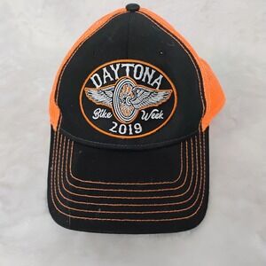 Otto Daytona Bike Week 2019 Trucker Hat Black‎ Neon Orange Snapback